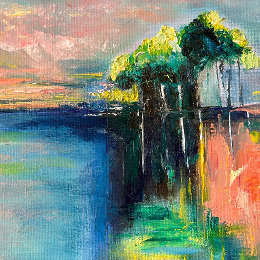 Under A Pink Sky - Framed